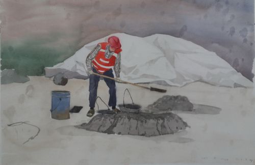 致敬軍運(yùn)勞動者  手繪最美奮斗人 華師美院學(xué)生為軍運(yùn)會建設(shè)者畫像(圖9)