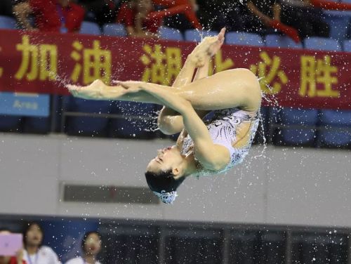 “水上芭蕾”究竟有多美？全國(guó)花樣游泳錦標(biāo)賽武漢“綻放”（附精美圖集）(圖10)